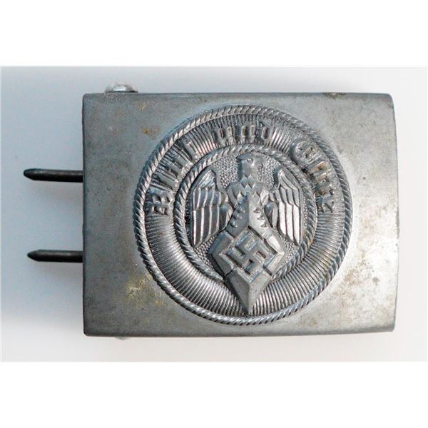 Militaria Dress;  Germany Original WWII German Hitler Youth (HJ) Belt Buckle.
