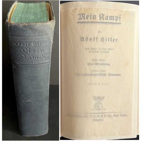 Militaria Literature;  Original 1936 German Edition of  “MEIN KAMPF” by Adolf Hitl