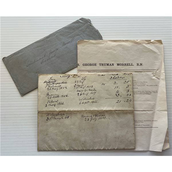 Militaria Ehpemera;  includes Statements of Services of Retired Commander George Truman Morrell. R.N