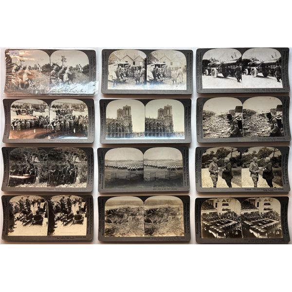 Militaria Photograhy;  Vintage Stereoview (stereographs) Cards.  Lot of 12 different issues from the