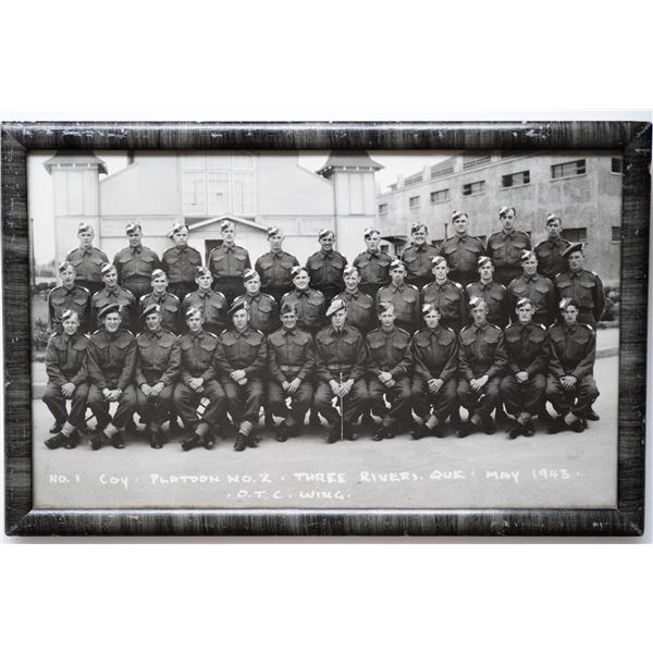 Militaria Platoon Picture;  No. 1 Coy. Platoon No. 2 Three Rivers. Que O.T.C Wing May 1943. Group Pi