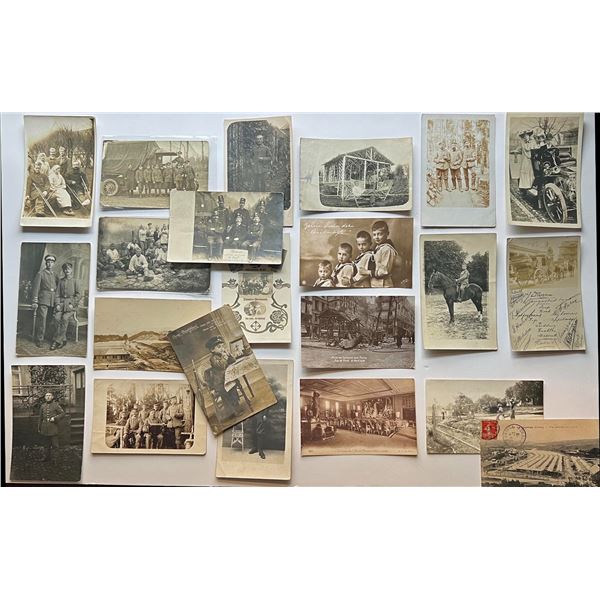 Militaria Vintage Postcards;  Intriguing lot of Black & White unused and personalised (hand written 