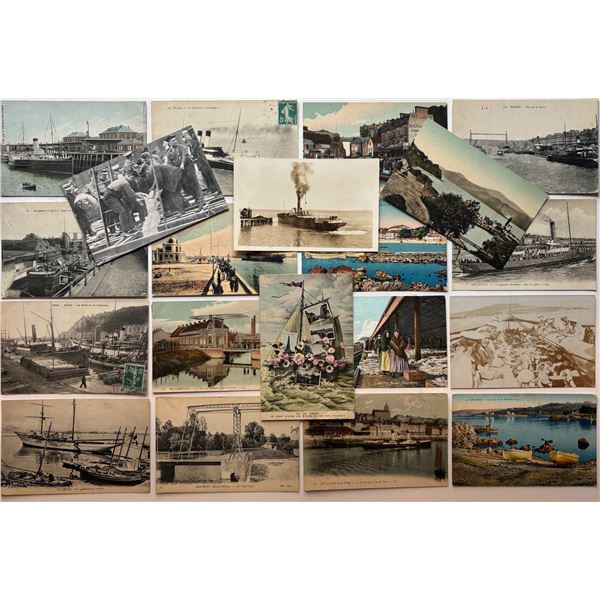 Vintage Postcards;  Lot 100 various WW1 Postcards displaying real images of Ships for the most part.