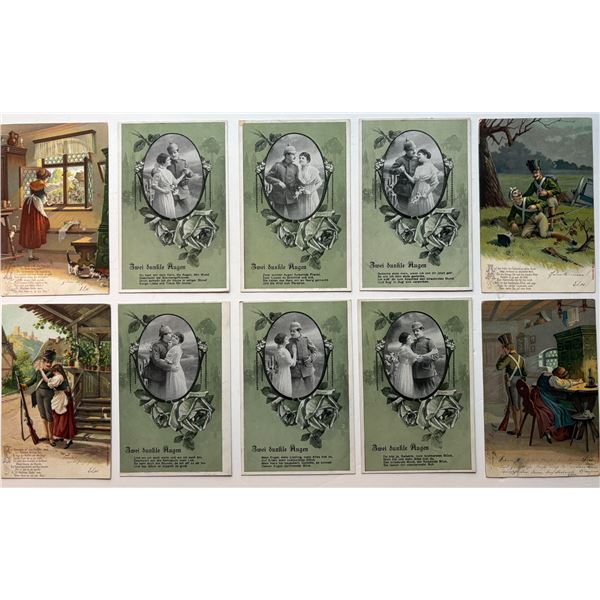 Vintage Postcards;  Lot 105+ various WW1 German related Postcards.   Lot of used and unused issues.