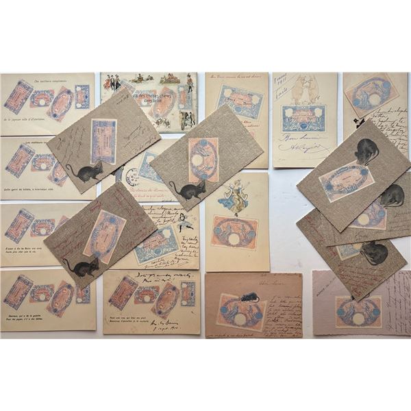Vintage Postcards;  Lot 120 various WW1 Postcards displaying various European currency.  A mix of co