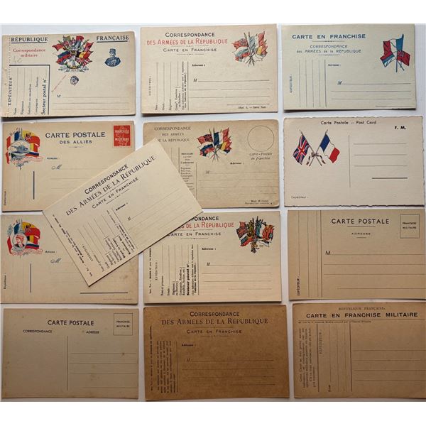 Vintage Postcards;  Lot 70+ various WW1 Postcards relating to France and it's military.   Lot of use