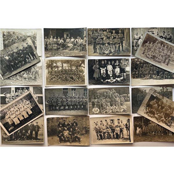 Vintage Postcards;  Lot 80 various WW1 Postcards displaying Group Portraits. Soldiers and more all F
