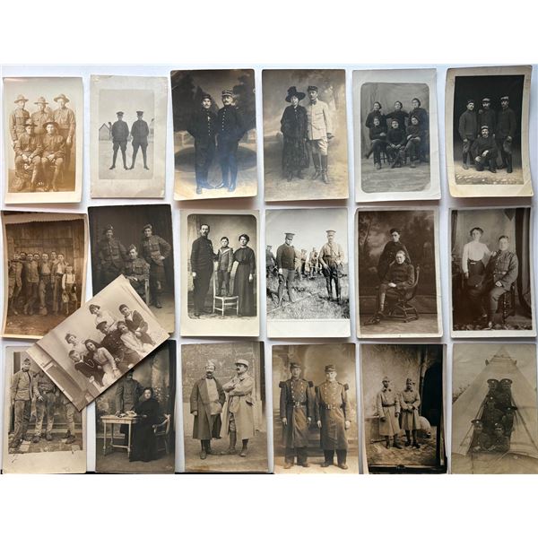 Vintage Postcards;  Lot 80 various WW1 Postcards displaying Group Portraits. Soldiers and more all F