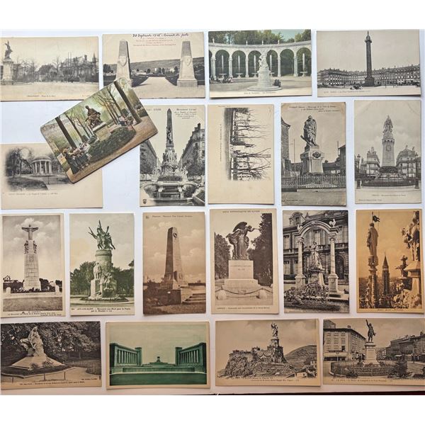 Vintage Postcards;  Lot 80 various WW1 Postcards displaying various War Monuments all French related