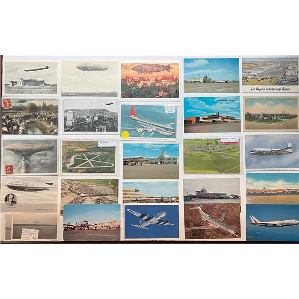 Vintage Postcards;  Lot of 40+ Postcards illustrating various Aircrafts 1930   to Modern Era.  Inclu