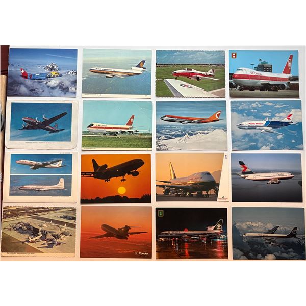 Vintage Postcards;  Lot of 70 Postcards illustrating various Aircrafts 1937 to Modern Era.
