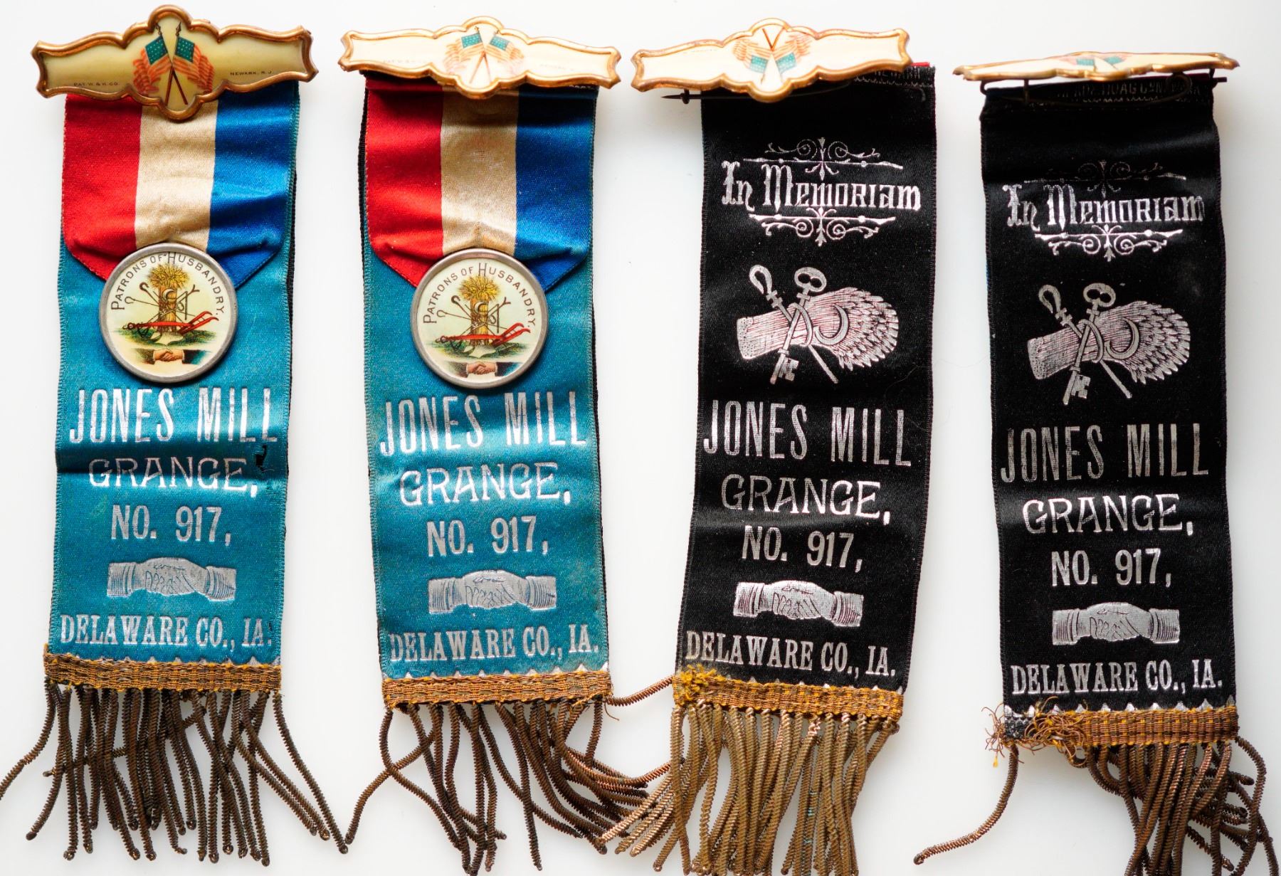 Vintage In Memoriam Masonic Odd Fellows Lodge Ribbons; includes 10 ...