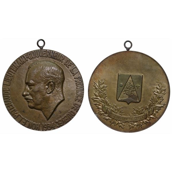 Medal;  E.L. Patenaude Lieutenant Governor General of Quebec Medal (Clowery-14) with edge marked V. 