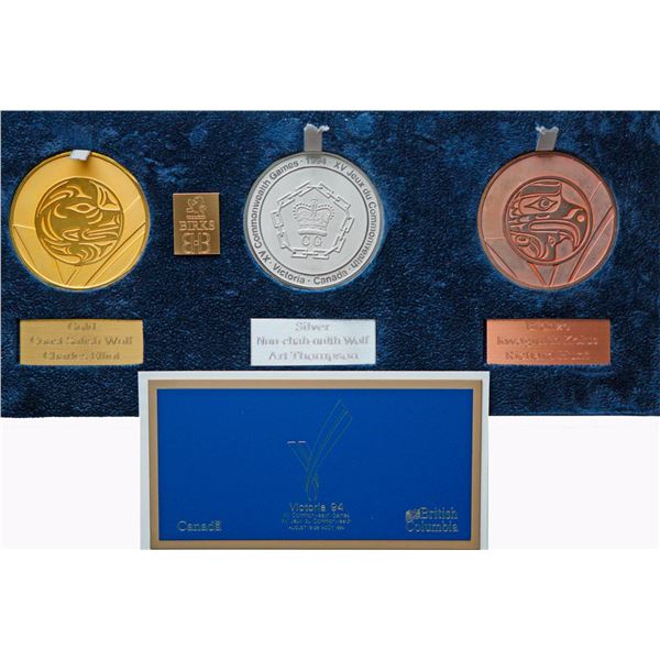 Medals;  1994 XV Commonwealth Games Specimen Grouping of Three Medals. Gold. Silver & Bronze alongsi