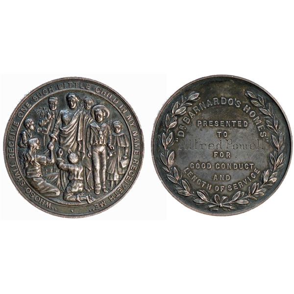 Medal;  Dr. Barnardo's Homes Good Conduct and Length of Service Medal - issued for Good Conduct and 