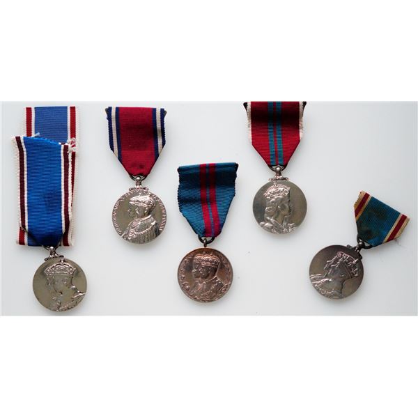 Medal;  Lot of 5 Coronation type Medals 1911. 1935 & 1937.  See Pic.