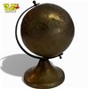 Image 1 : Small Bronze Globe on Axis 7-inch Decorative Piece Modern Era
