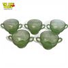 Image 1 : Set of 5 Hazel Atlas Florentine No. 1 Open Sugar Bowls Green Depression Uranium Glass UV Reactive