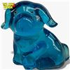 Image 1 : Vintage Sky Blue Murano Style Art Glass Dog Figurine Paperweight 4" Tall
