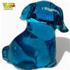 Image 2 : Vintage Sky Blue Murano Style Art Glass Dog Figurine Paperweight 4" Tall