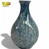 Image 2 : Marbled Blue Ceramic Vase with Glossy Glaze Clover-style Maker's Stamp