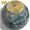 Image 3 : Marbled Blue Ceramic Vase with Glossy Glaze Clover-style Maker's Stamp