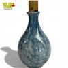 Image 4 : Marbled Blue Ceramic Vase with Glossy Glaze Clover-style Maker's Stamp
