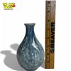 Image 5 : Marbled Blue Ceramic Vase with Glossy Glaze Clover-style Maker's Stamp