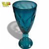 Image 2 : Tall Blue Footed Glass Trophy Vase 28 Inches Mid-century Design Art Glass
