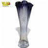 Image 3 : Vintage Purple Swung Vase 14 Inch Hand Made IN Poland Art Glass