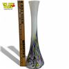 Image 5 : Lucyna Huta Szkla 13" Cobalt Blue Purple White Glass Flute Vase Poland