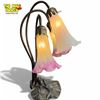 Image 3 : Meyda Tiffany Style Pond Lily 3-light Accent Lamp Mahogany Bronze Pink/white Glass Shades