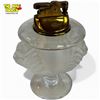 Image 2 : Lalique Tete D'lion Clear and Frosted Crystal Candle Holder Lighter 20th Century