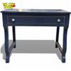 Image 1 : Vintage-style Dark Blue Desk with Single Drawer and Saber Legs 34x19x25.5 Inches