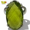 Image 4 : .925 Sterling Silver Peridot Earrings & Ring Set -  Gemstone in the size 9 ring is 23mm long - Total