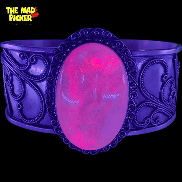 .925 Sterling Silver Pink Rhodochrosite Cuff Bracelet - 43mm wide - Weight including gemstone: 52.8 