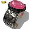 Image 2 : .925 Sterling Silver Pink Rhodochrosite Cuff Bracelet - 43mm wide - Weight including gemstone: 52.8