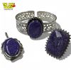 Image 1 : .925 Sterling Silver Lavendar Charoite Pendant, Ring & Cuff Bracelet -  Gemstone in the size 10 ring