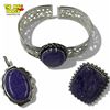 Image 2 : .925 Sterling Silver Lavendar Charoite Pendant, Ring & Cuff Bracelet -  Gemstone in the size 10 ring