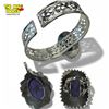 Image 3 : .925 Sterling Silver Lavendar Charoite Pendant, Ring & Cuff Bracelet -  Gemstone in the size 10 ring