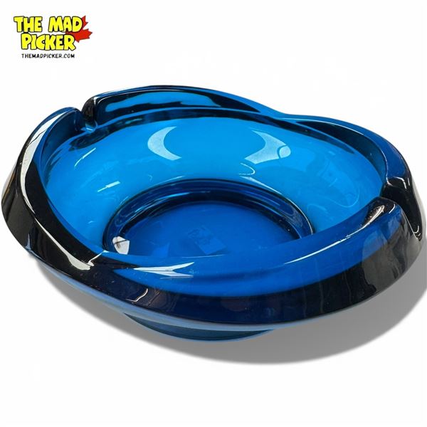 Vintage Viking Art Glass Tulip Glass Ashtray - 3" tall x 7.5" diameter