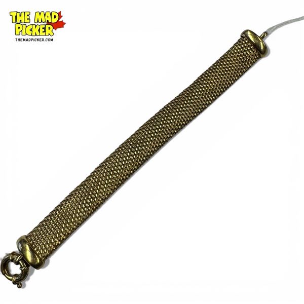 Gold Plated .925 Silver Italian Woven Mesh Bracelet - 7.2" long x 3/4" wide - Weight: 33 grams - Bel