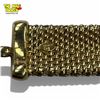 Image 5 : Gold Plated .925 Silver Italian Woven Mesh Bracelet - 7.2" long x 3/4" wide - Weight: 33 grams - Bel