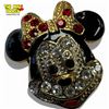 Image 3 : Vintage Disney Minnie Mouse Rhinestone & Enamel Clip-On Earrings - 1" x 1.25"