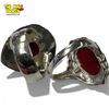 Image 3 : 3 Sterling Silver Red Agate Rings - Sizes 9 and 11 - Total weight: 24.2 grams