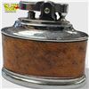 Image 2 : 1950s Leather & Chrome Table Lighter - 1.5" x 2.5" x 2.5"