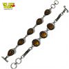 Image 1 : 2 Sterling Silver & Amber Resin Toggle Bracelets - Stamped .925 - Total weight: 30 grams