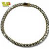 Image 1 : Gold Plated Sterling Silver CZ Tennis Bracelet by PAJ - 8" long - 3.5 mm gems - Weight: 14.9 grams
