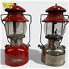 Image 1 : 2 Coleman Lanterns Model 200 Red Undated and Nickel 1957 Camping Gear