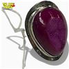 Image 1 : .925 Sterling Silver Crystal Agate Statement Ring - Size 8.5 ring is 32 mm wide - Total weight: 13 g